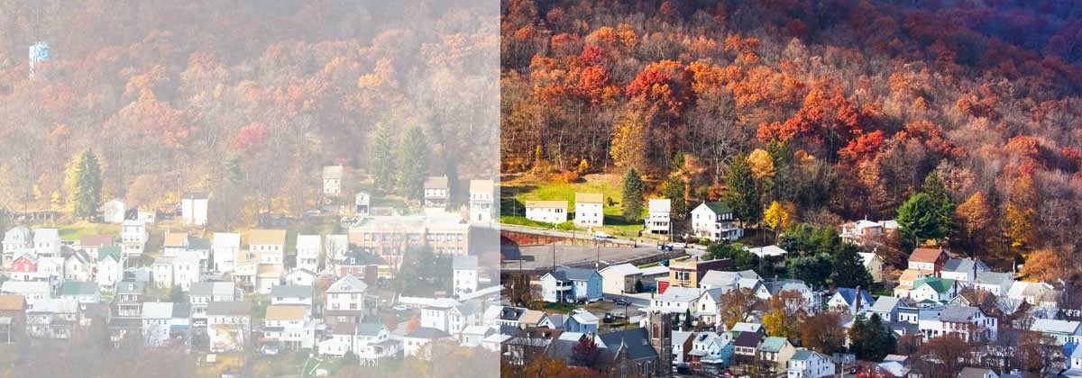 Small city surrounded by forest (Jim Thorpe, Pennsylvania)
